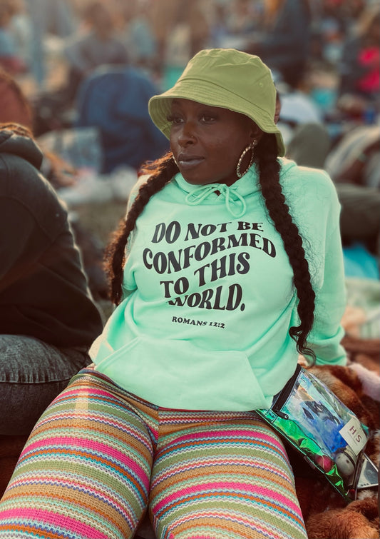 Do Not Conform to this World Hoodie - Mint Green